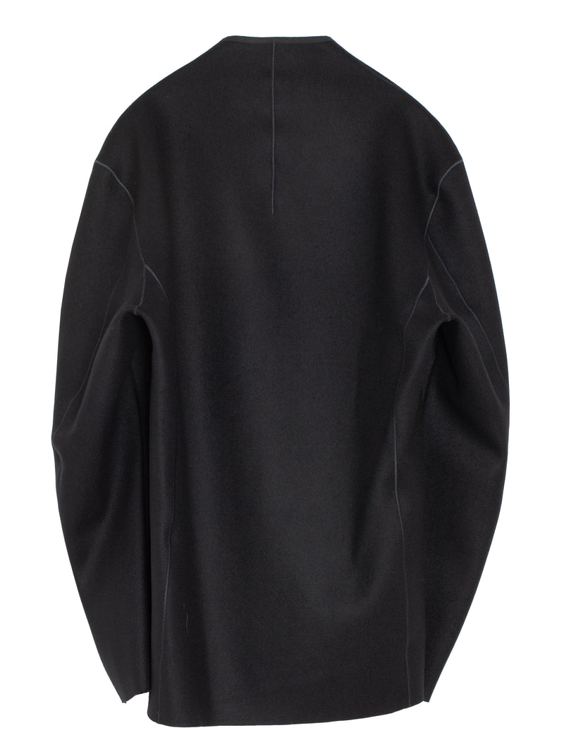 Single Breasted Cardigan Wool Jacket Black