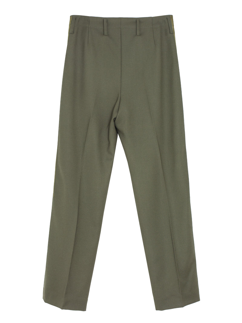 Broken Stripe Suit Trousers Tonal Olive Green