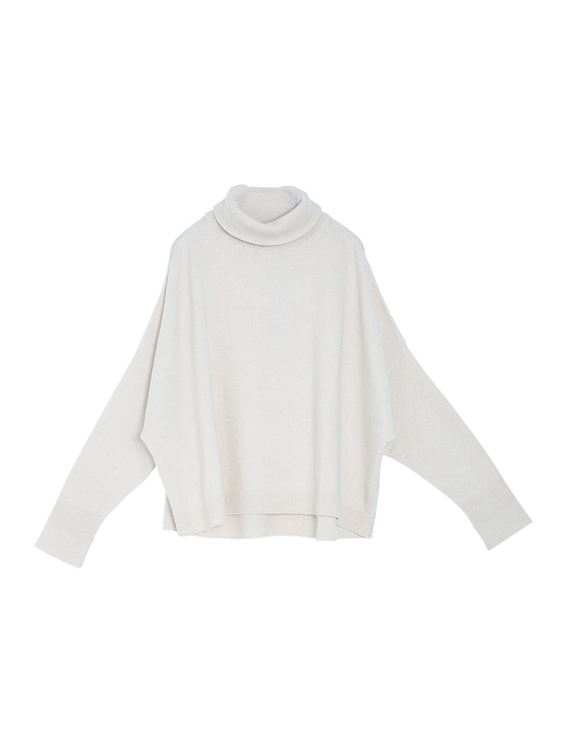 T-Neck Chunky Sweater Off White