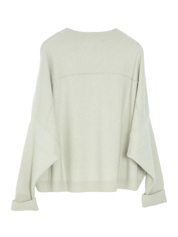 Iconic Crew Neck Sweater 12GG Cashmere Knit Sage