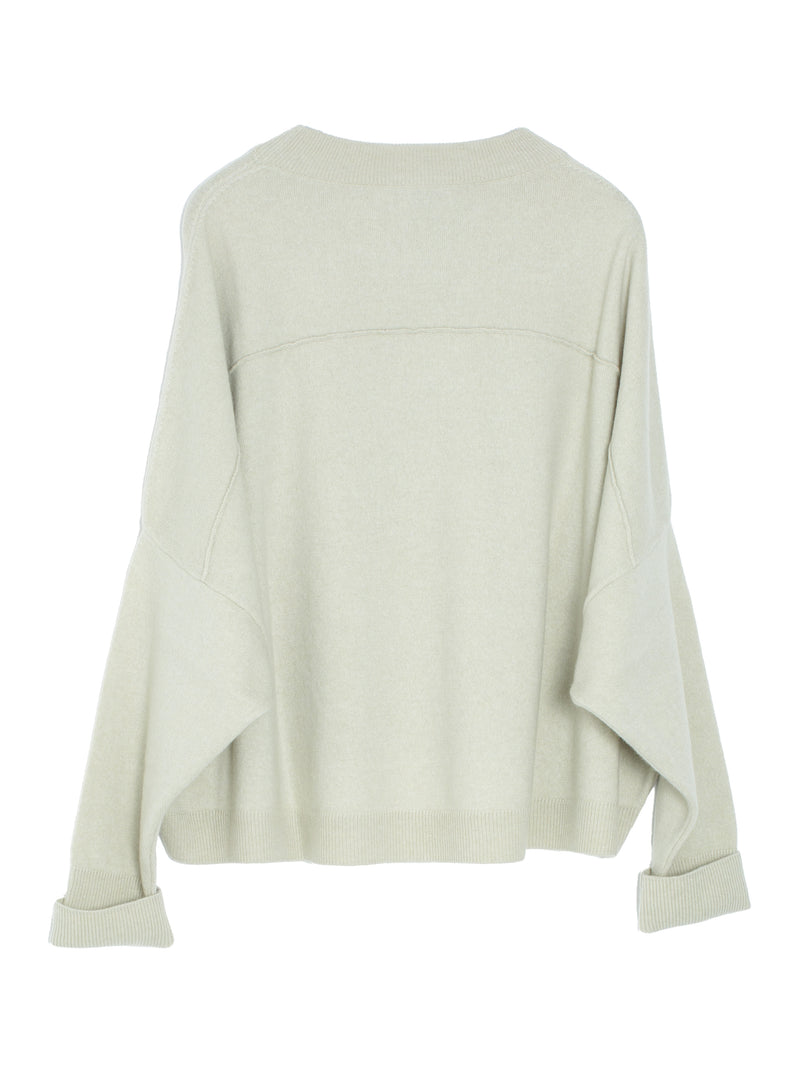 Iconic Crew Neck Sweater 12GG Cashmere Knit Sage