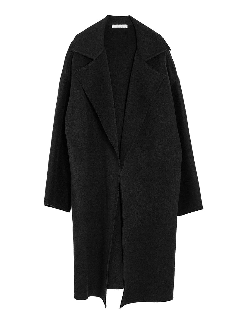 Oversized Coat With Cimossa Cashmere Double Nero