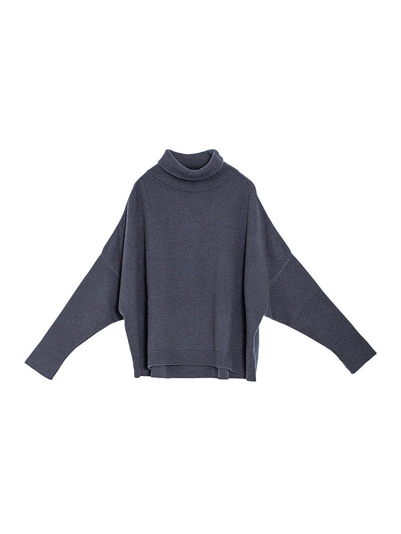 T-Neck Chunky Sweater Fog