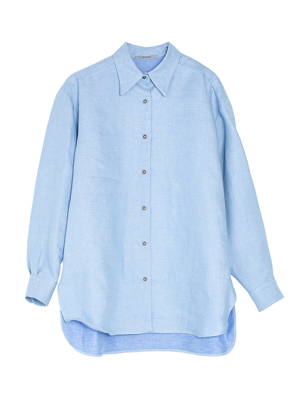 Basic Shirt Denim Linen Light Blue