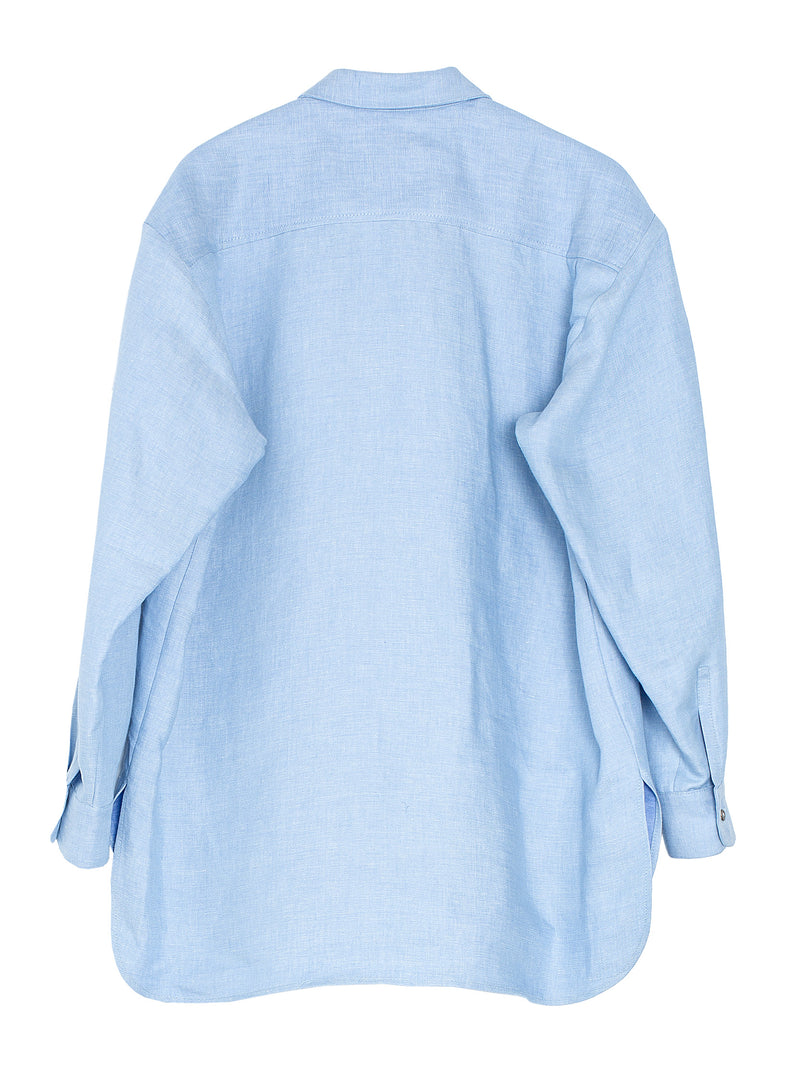 Basic Shirt Denim Linen Light Blue