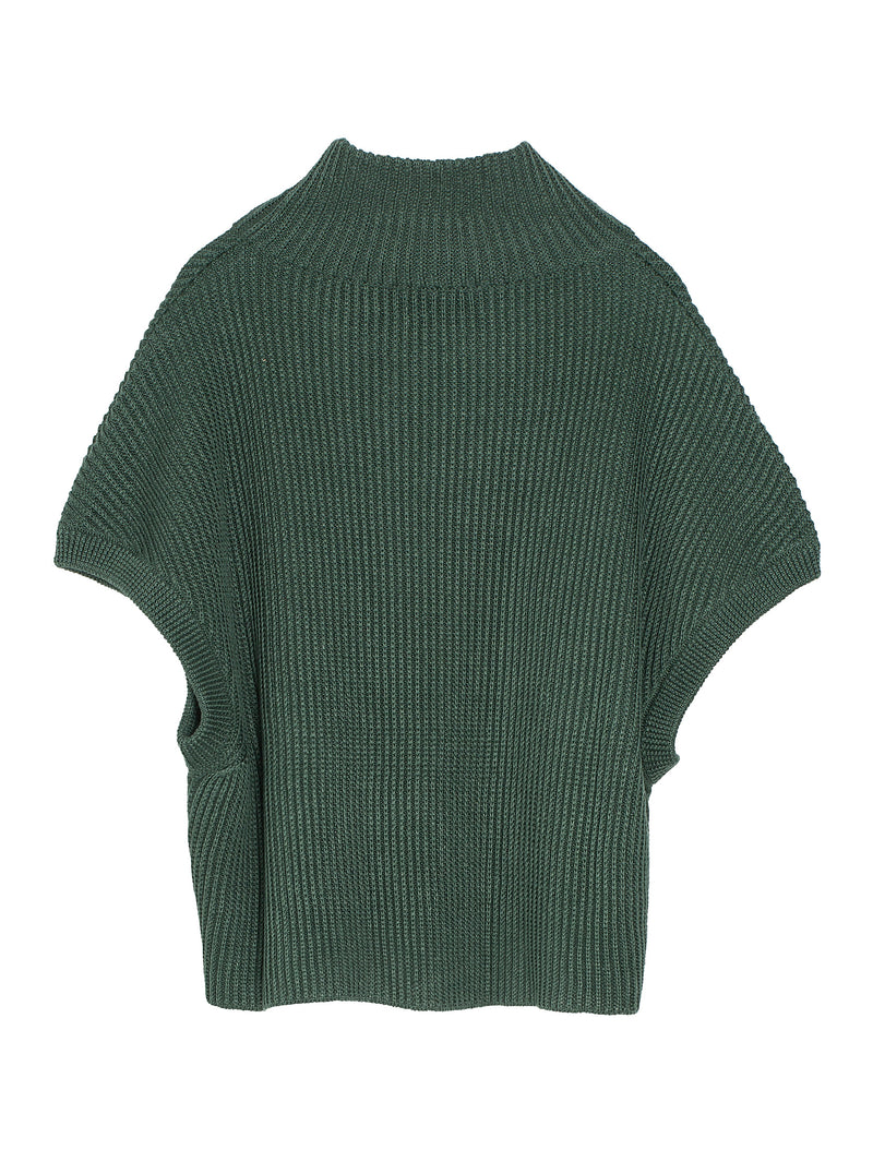 T-Neck Sleeveless Sweater Forest