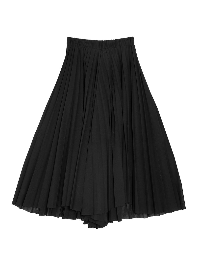 Pleated Pants Voile Black