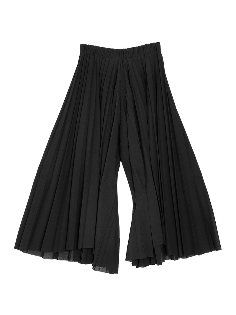 Pleated Pants Voile Black