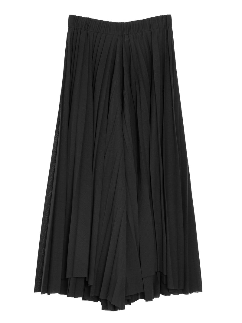 Pleated Pants Voile Black