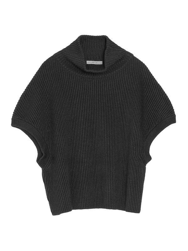 T-Neck Sleeveless Sweater Black