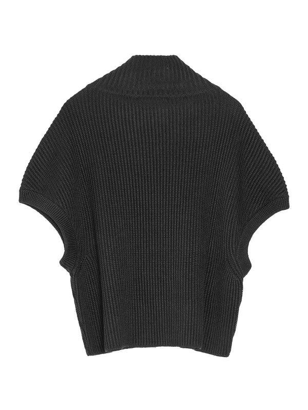 T-Neck Sleeveless Sweater Black