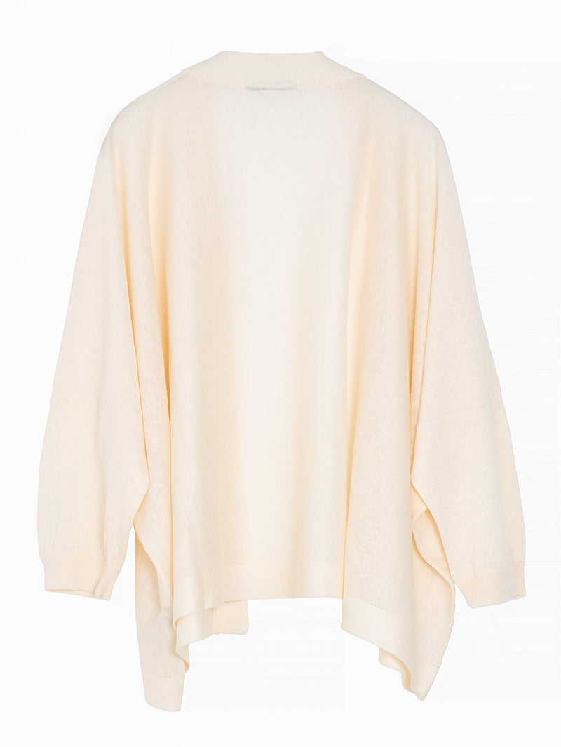 Loose Short Cardigan Ivory