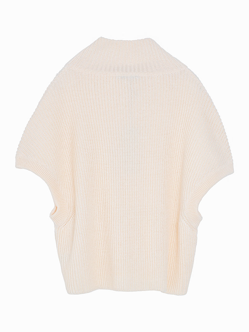 T-Neck Sleeveless Sweater Ivory