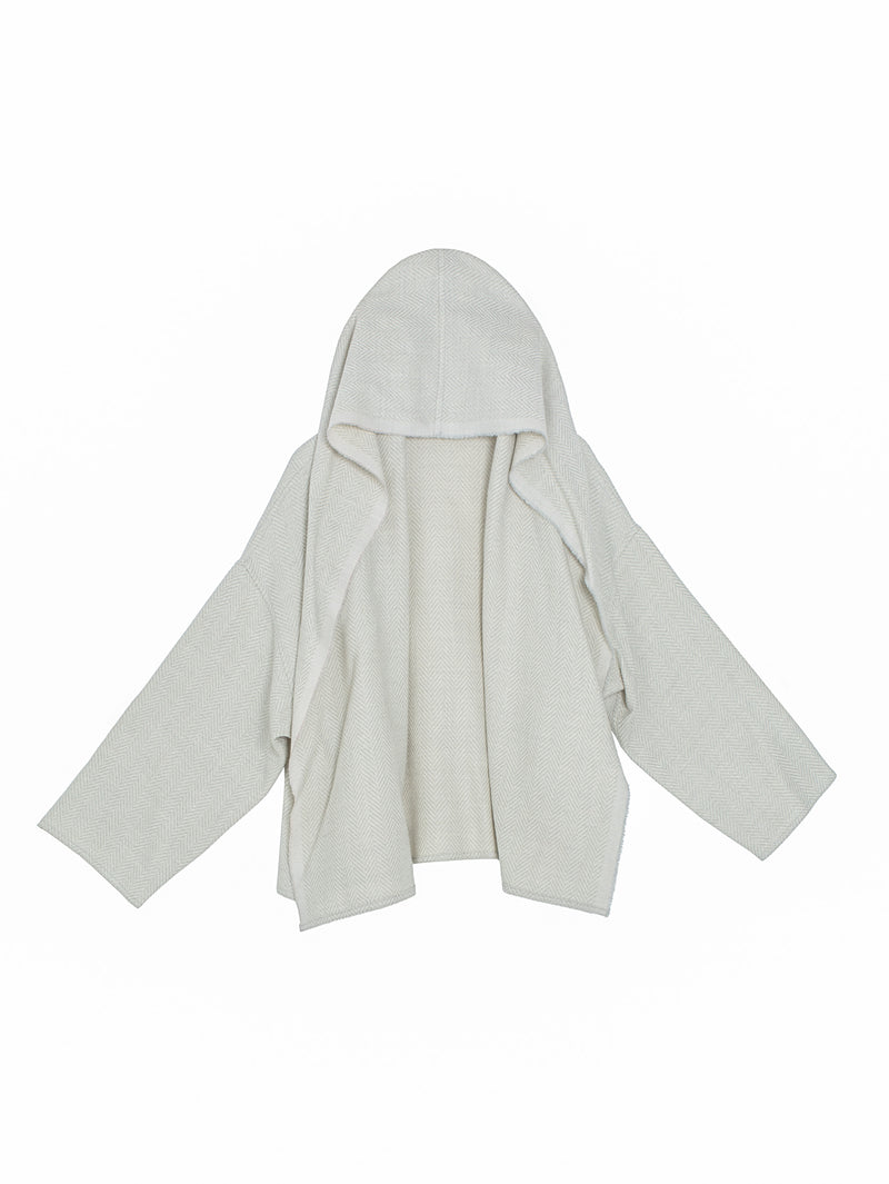 Big Hooded Jacket Spigato Silver Grey