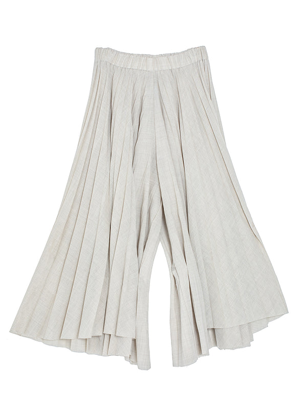 Pleated Pants Voile Sand