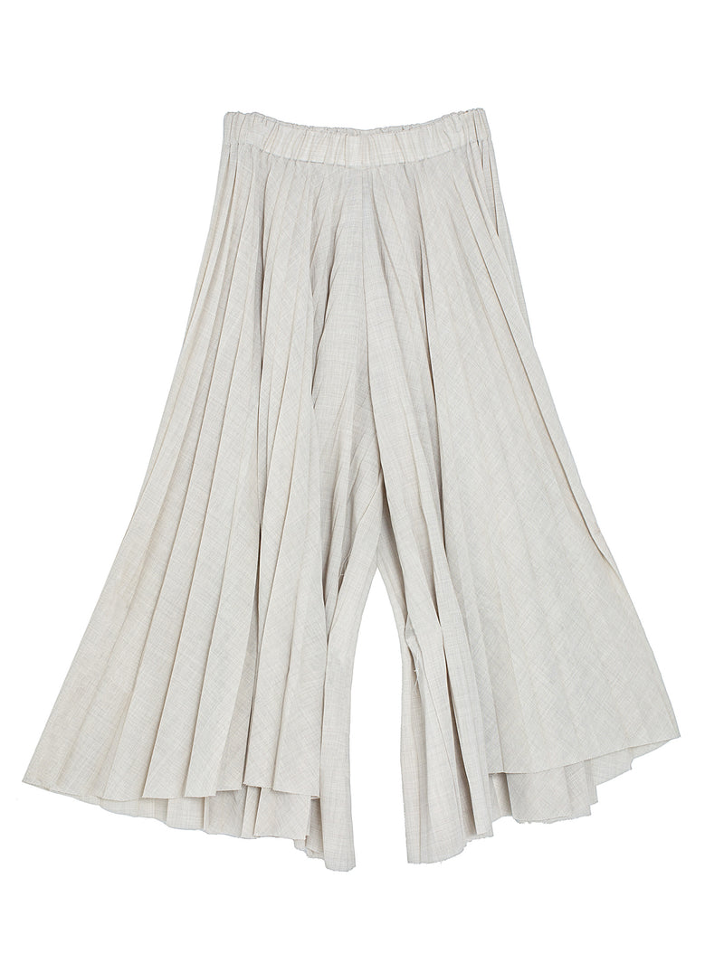 Pleated Pants Voile Sand