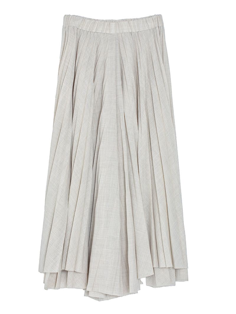 Pleated Pants Voile Sand