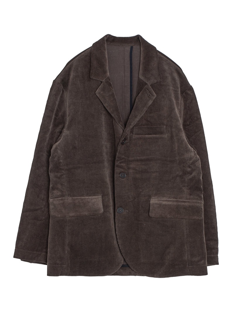 Three Button Jacket Sumi Ink Corduroy Brown