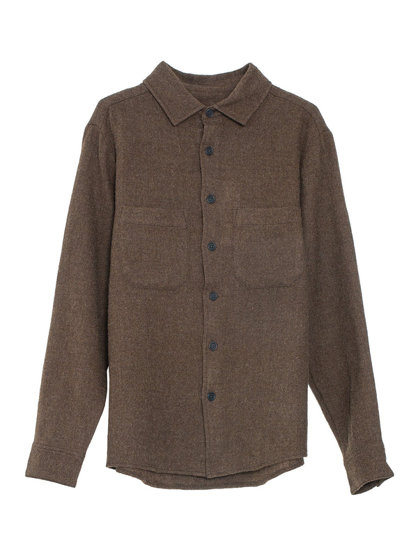 Two Pocket Shirt Lightweight Wool Gauze Rust Evan Kinori