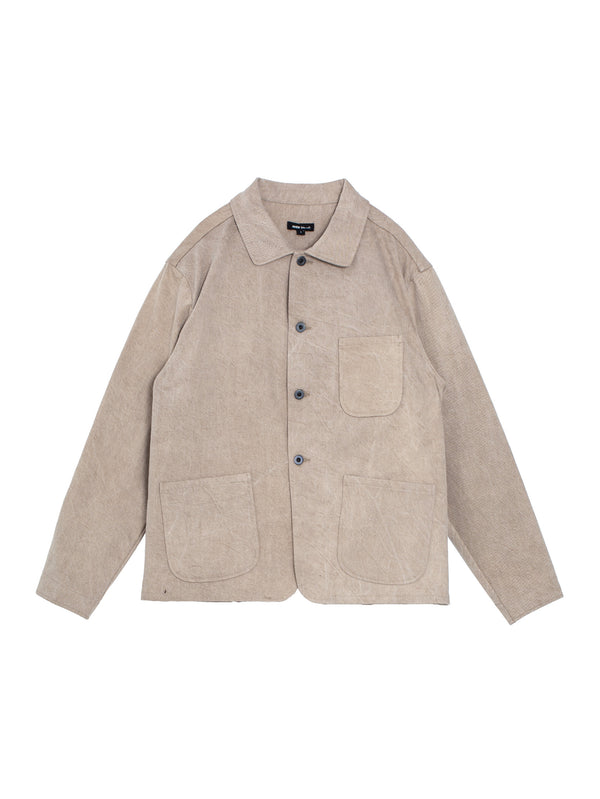 Three Pocket Jacket Walnut Denim Natural Dyed Beige