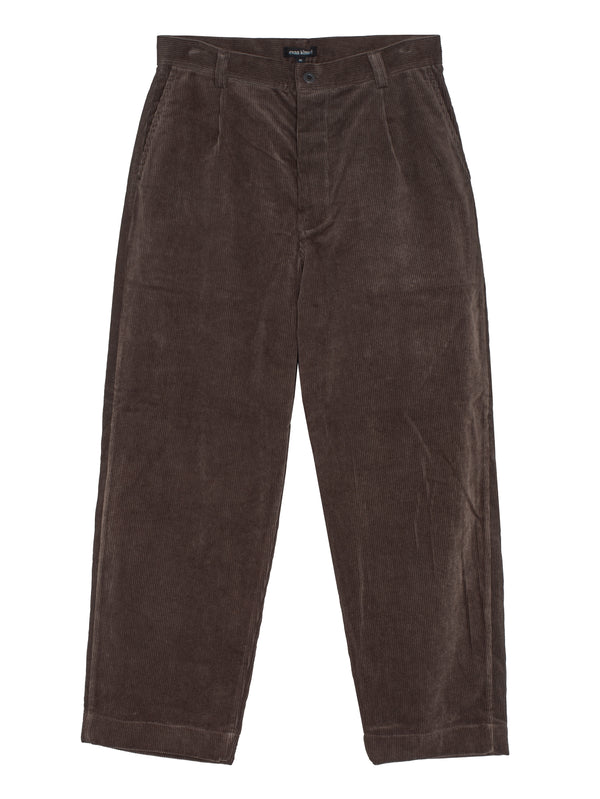 Single Pleat Pant Sumi Ink Corduroy Brown