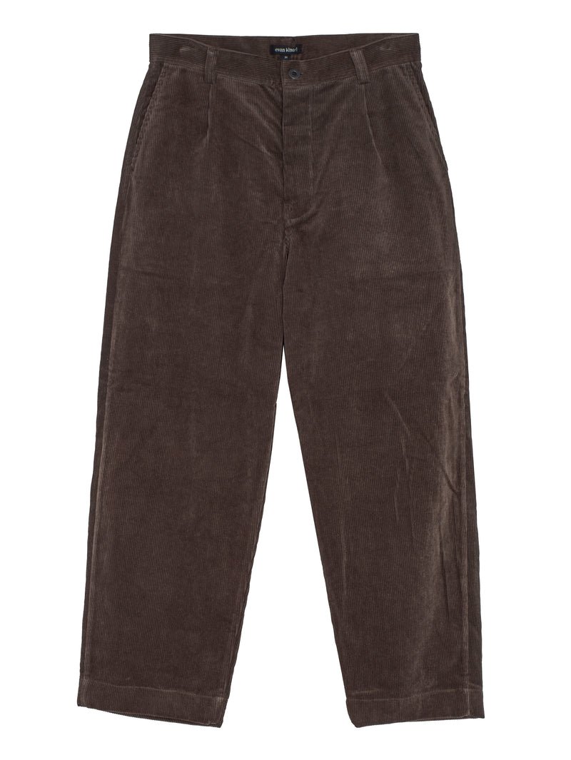 Single Pleat Pant Sumi Ink Corduroy Brown