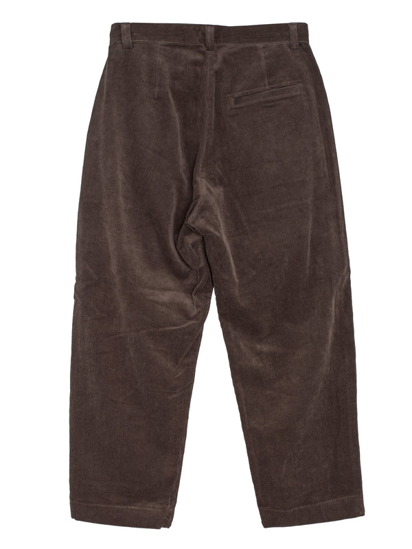 Single Pleat Pant Sumi Ink Corduroy Brown