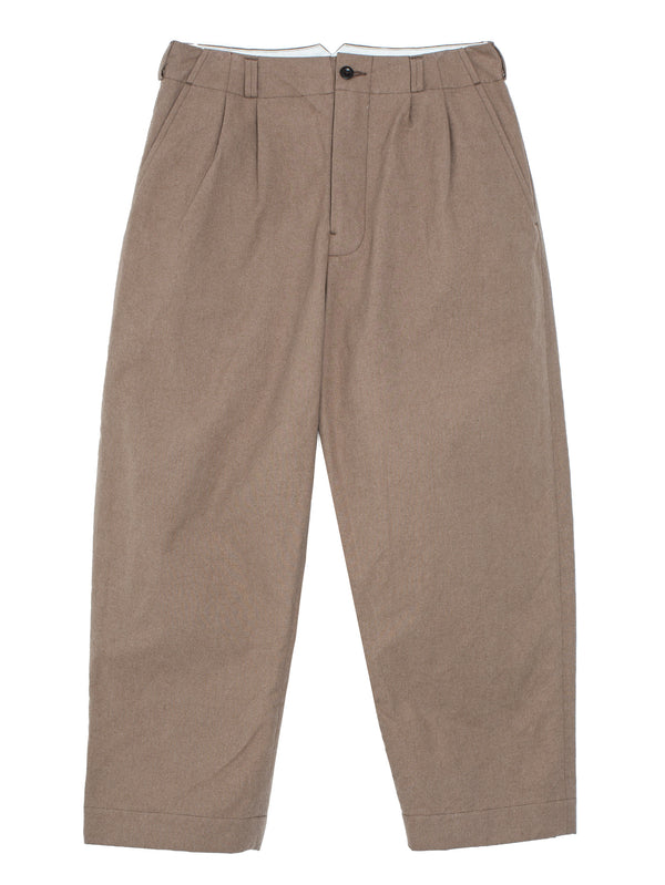 Two Pleat Pant Undyed Organic Cotton Canvas Brown