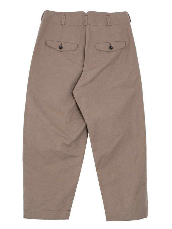 Two Pleat Pant Undyed Organic Cotton Canvas Brown