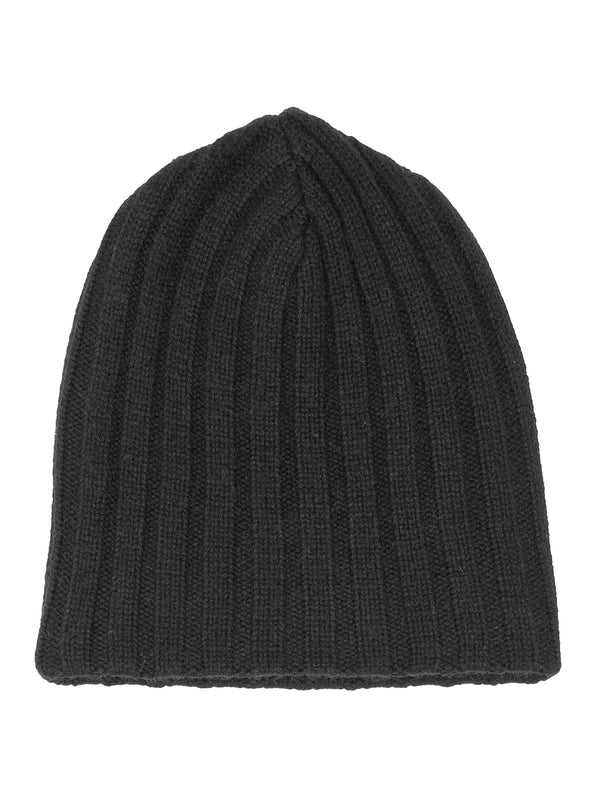 Two Ply Knit Hat Yak Wool Black