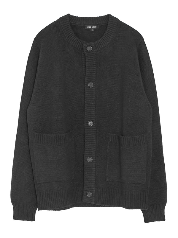Crewneck Cardigan Cashmere Lambswool Black