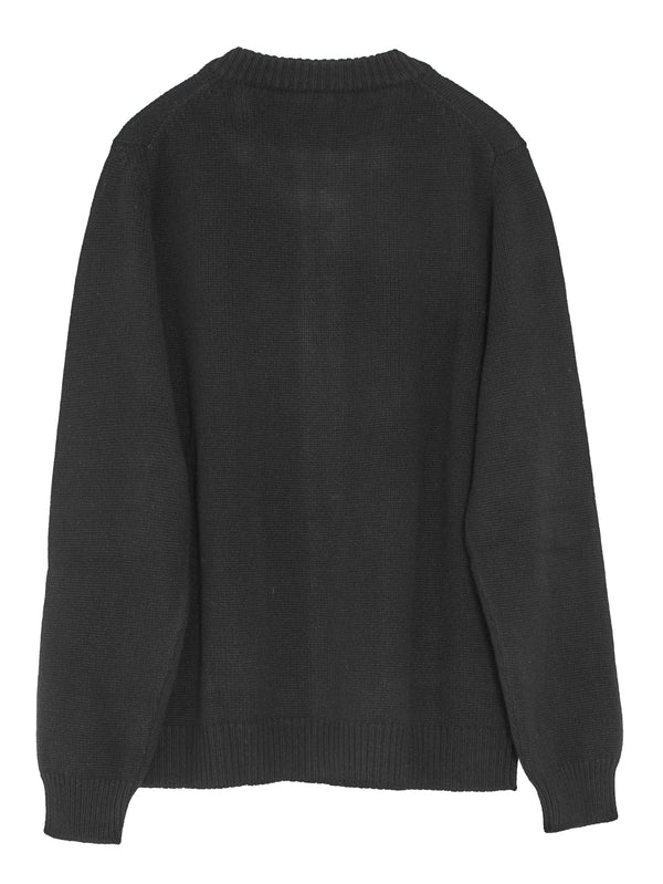 Crewneck Cardigan Cashmere Lambswool Black