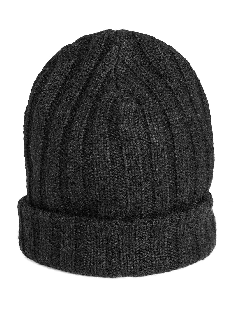 Two Ply Knit Hat Yak Wool Black