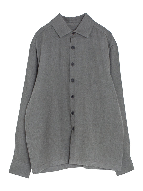 Flat Hem Shirt Wool Gauze Heather grey