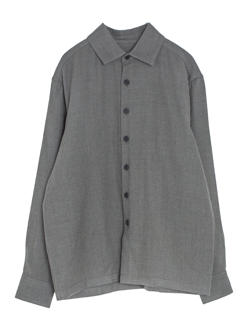 Flat Hem Shirt Wool Gauze Heather grey