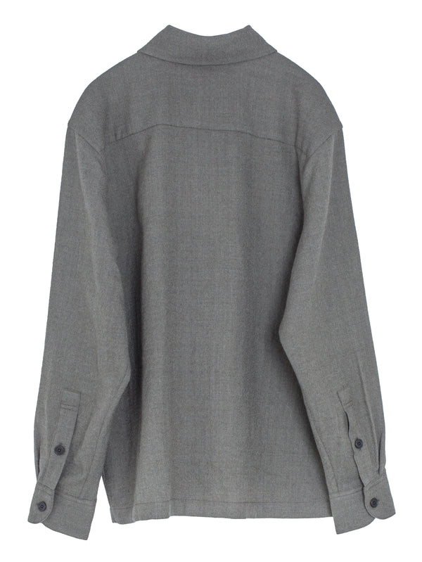 Flat Hem Shirt Wool Gauze Heather grey