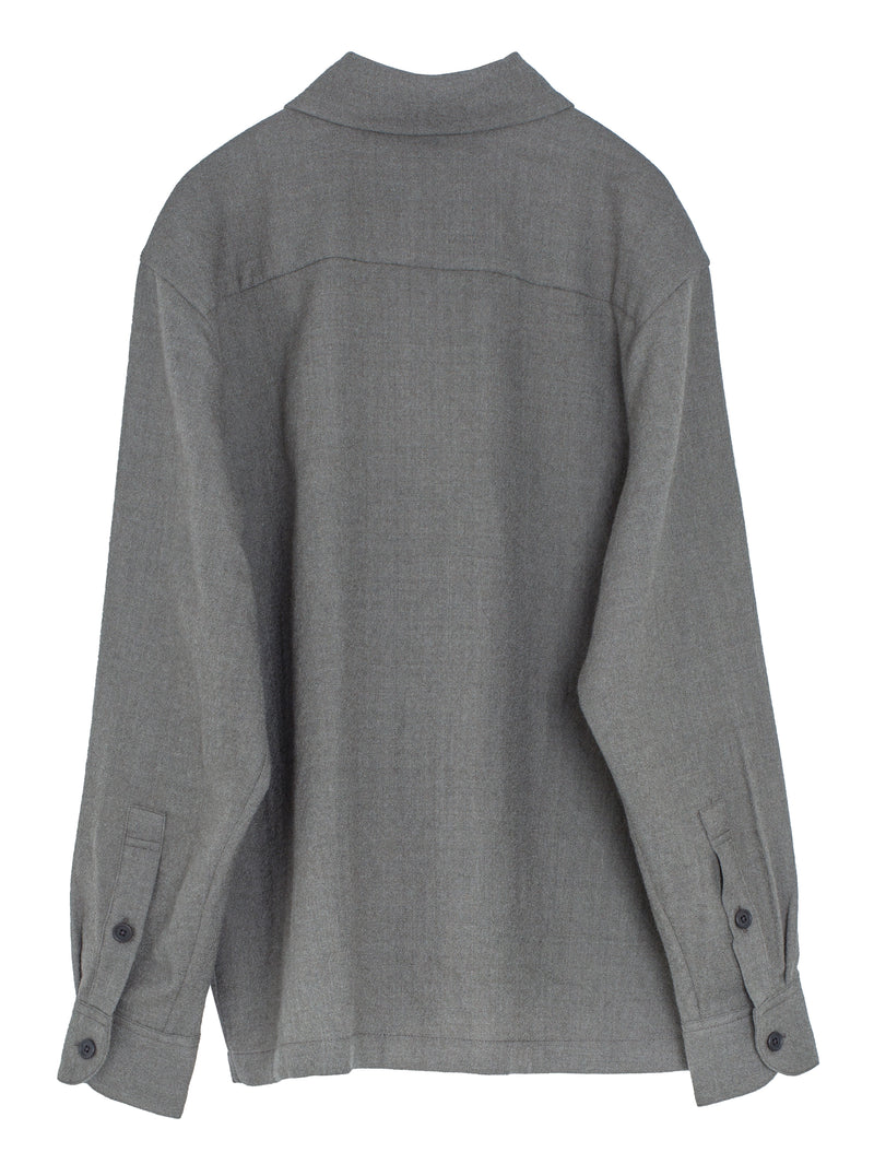 Flat Hem Shirt Wool Gauze Heather grey