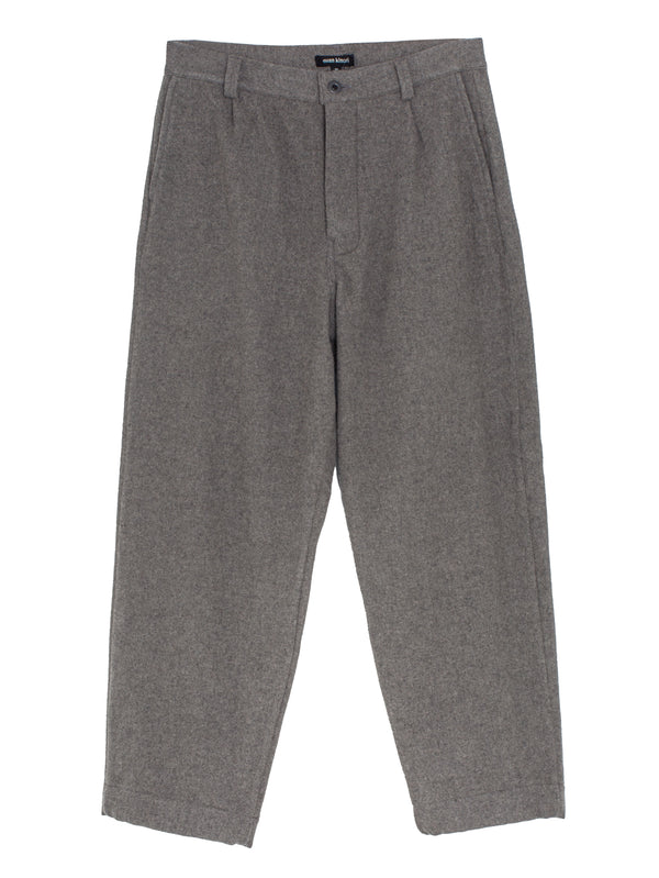 Single Pleat Pant Brushed Wool Cashmere Mid Grey