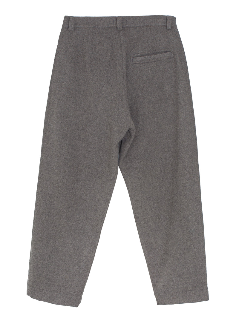 Single Pleat Pant Brushed Wool Cashmere Mid Grey