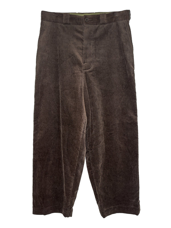 Flat Front Pant Sumi Ink Corduroy Brown
