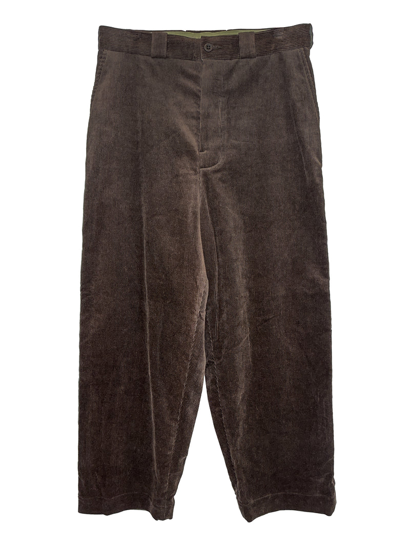 Flat Front Pant Sumi Ink Corduroy Brown