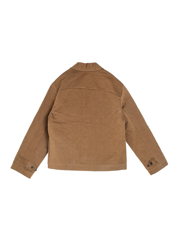 Zip Jacket Logwood Washi Cotton Twill Natural Dye Brown