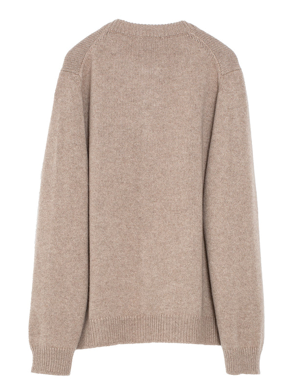 Crewneck Cardigan Undyed Cashmere Natural