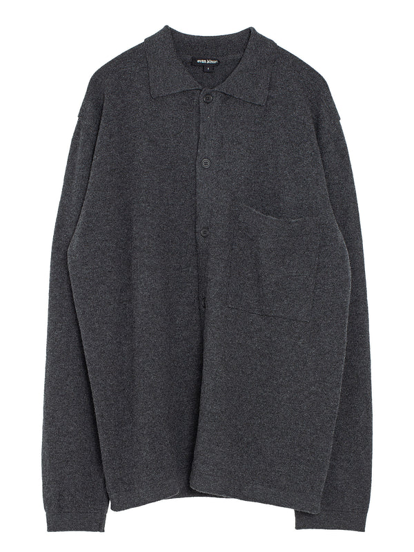 Button Down Shirt Cashmere Lambswool Charcoal