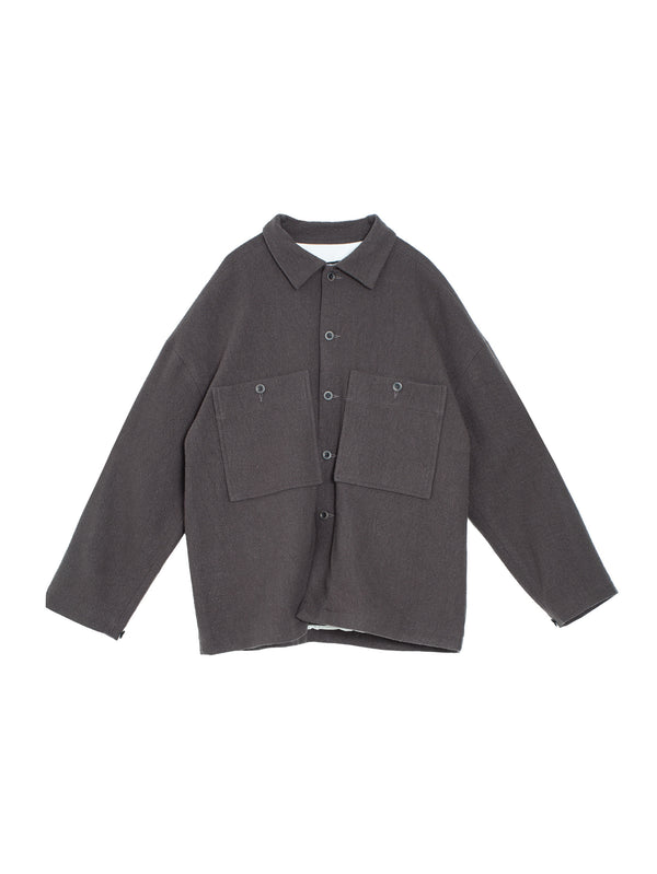 Field Shirt Two Raw Silk Noil Charcoal