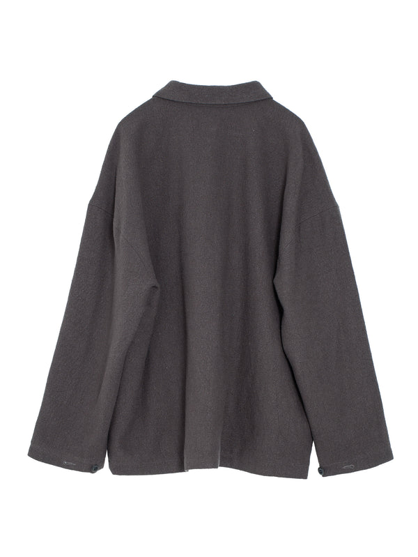 Field Shirt Two Raw Silk Noil Charcoal