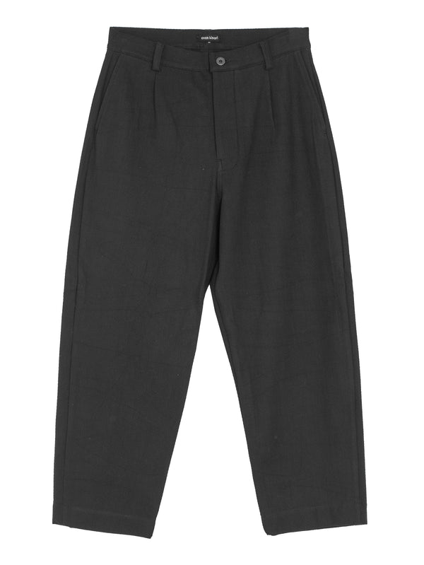 Single Pleat Pant Cotton Kersey Black