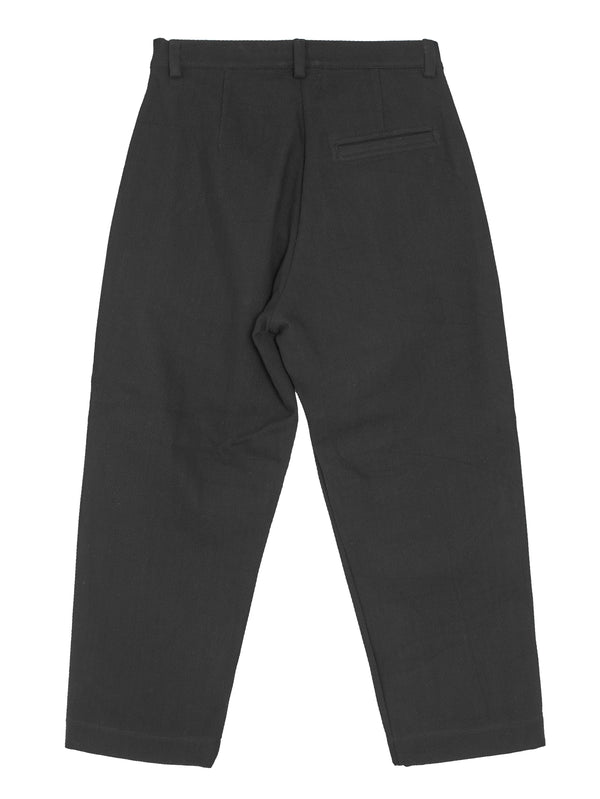Single Pleat Pant Cotton Kersey Black