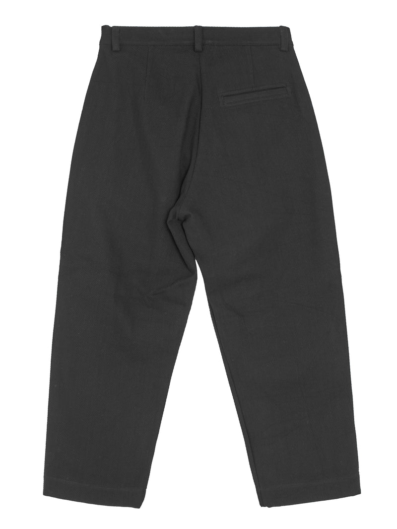 Single Pleat Pant Cotton Kersey Black
