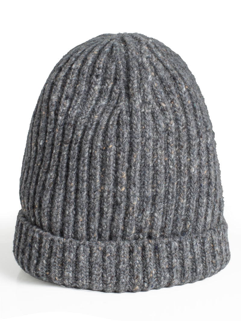 Knit Hat Wool Tweed Heather grey